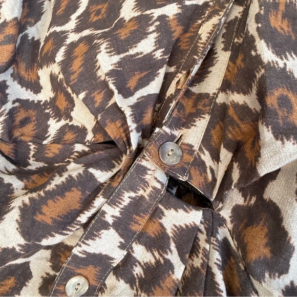 Nanushka Size XS Long Sleeve Ayse Deress in Crayon Ocelot - Picture 7 of 9